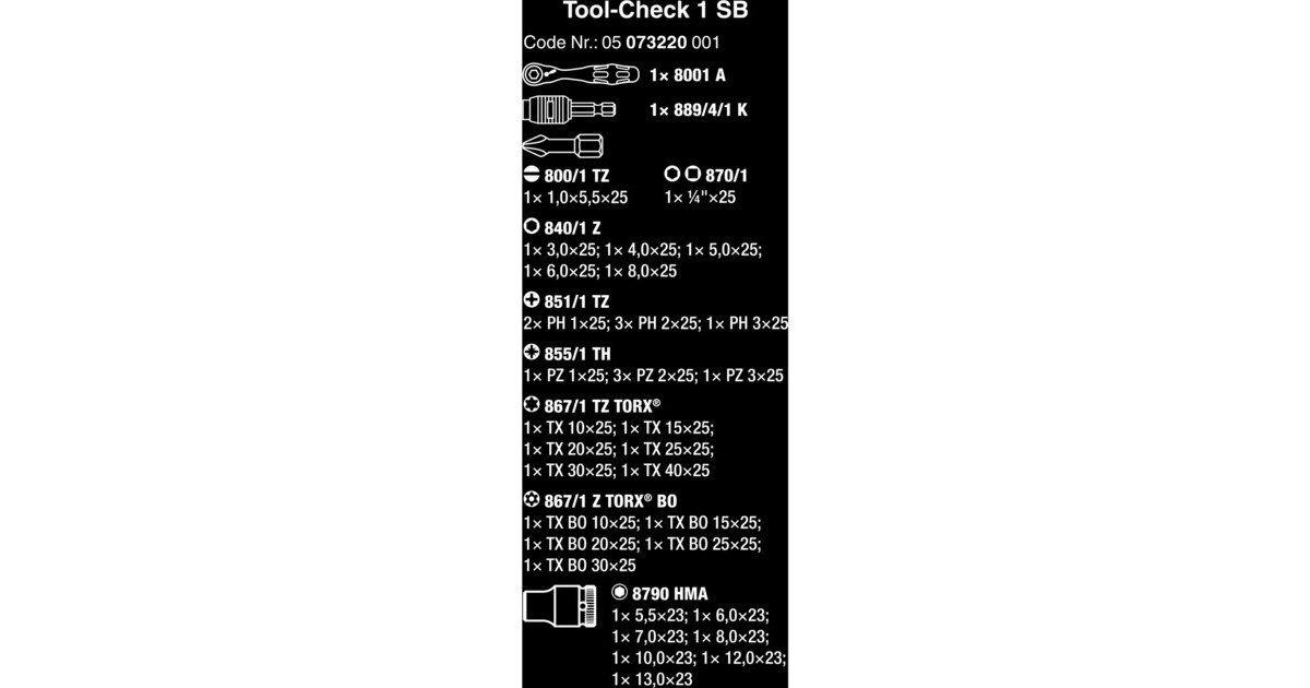 Wera Tool-Check 1 SB, 38-teilig, Bit-Satz(schwarz, inkl. Bit-Ratsche)