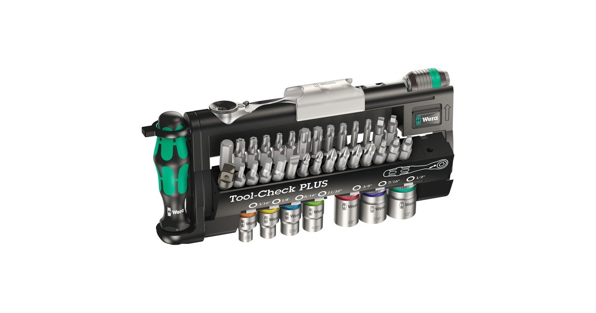 Wera Tool-Check PLUS Imperial, 39-teilig, Bit-Satz(schwarz, inkl. Bit-Ratsche und Steckgriff, zöllig)