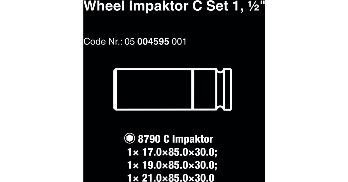 Wera Wheel Impaktor C Set 1 Steckschlüsseleinsatz-Satz, 1/2