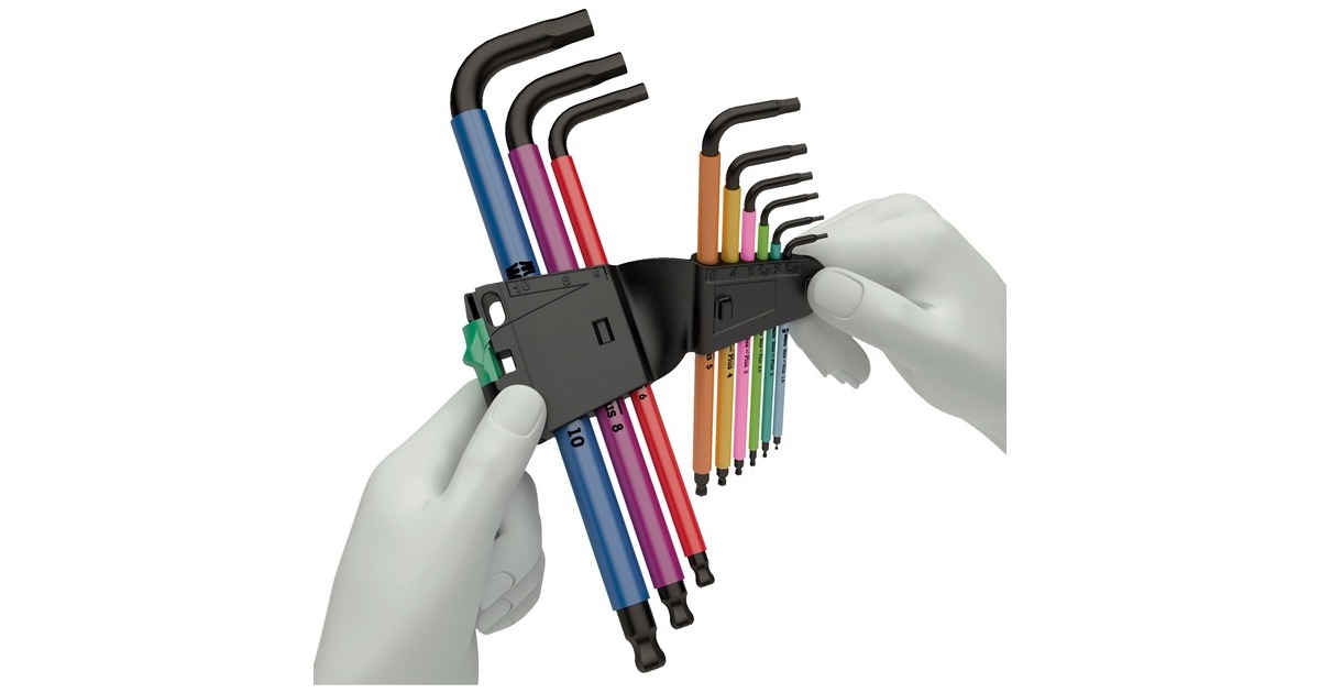 Wera Winkelschlüssel-Satz 950 SPKL/9SM N HF, Schraubendreher(schwarz, 9-teilig, mit Halteclip)