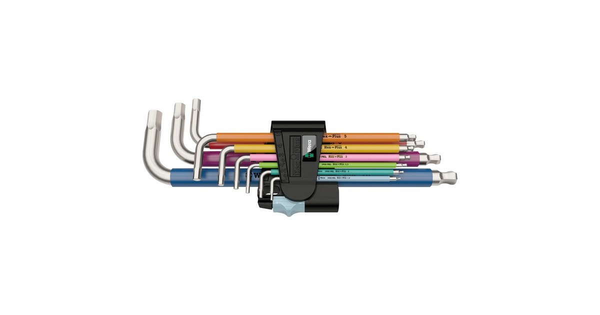 Wera Winkelschlüsselsatz 3950 SPKL/9 SM, Schraubendreher(Edelstahl, mit Halteclip)