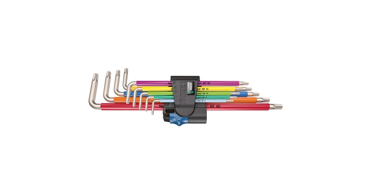 Wera Winkelschlüsselsatz 3967/9 TX SXL Multicolour HF Stainless 1, Schraubendreher(Edelstahl, mit Halteclip)