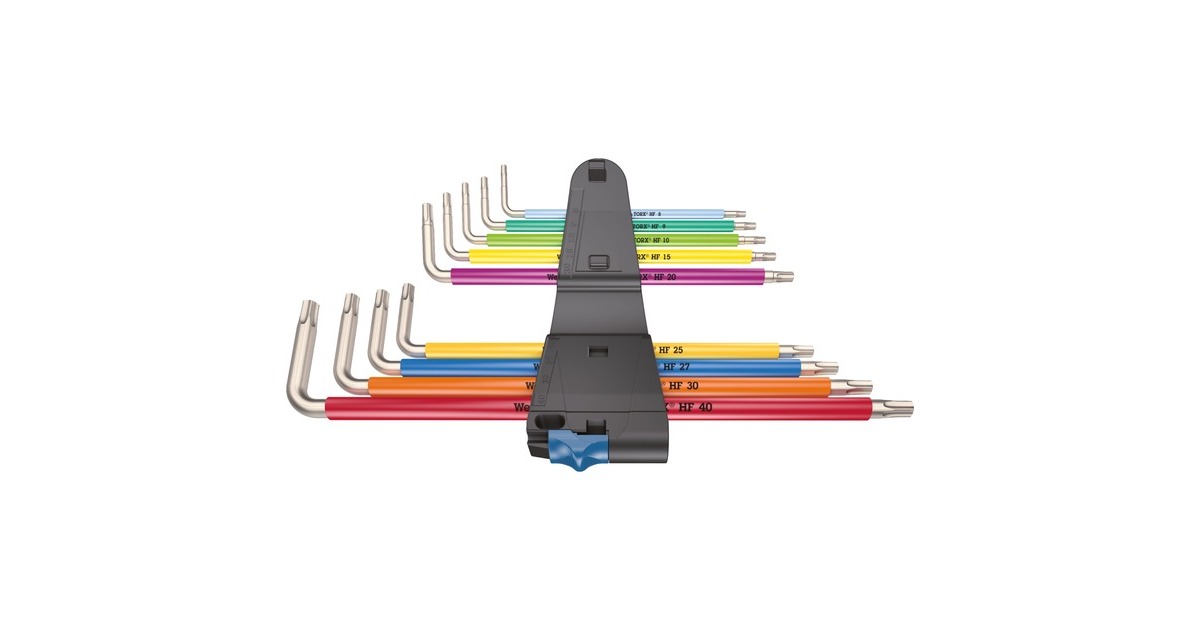 Wera Winkelschlüsselsatz 3967/9 TX SXL Multicolour HF Stainless 1, Schraubendreher(Edelstahl, mit Halteclip)