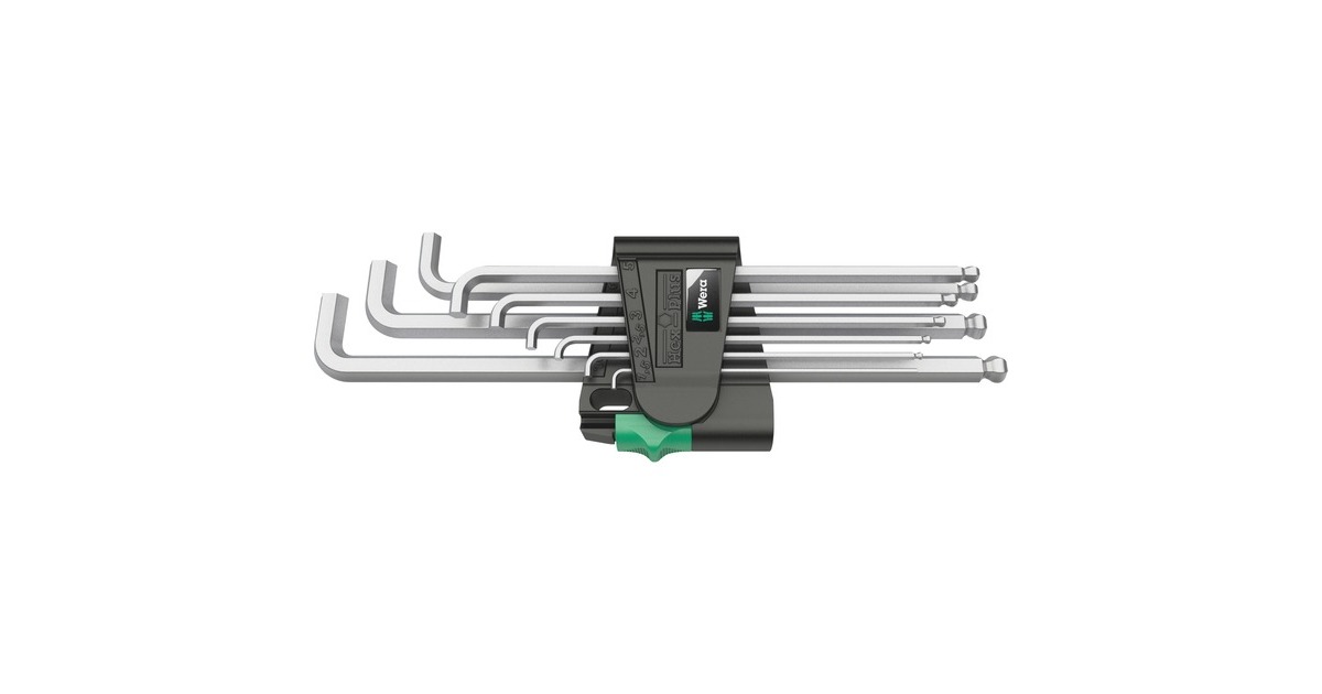 Wera Winkelschlüsselsatz 950 PKLS/9 SM, 9-teilig, Schraubendreher(chrom, mit Halteclip)