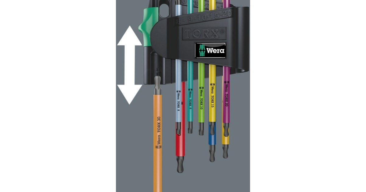 Wera Winkelschlüsselsatz 967 SPKL/9 TORX, Schraubendreher(mit Halteclip, mit Magnetisiergerät)