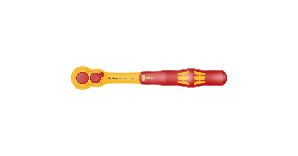 Wera Zyklop Knarre 8007 B VDE, 3/8"(rot/gelb, Umschaltknarre)