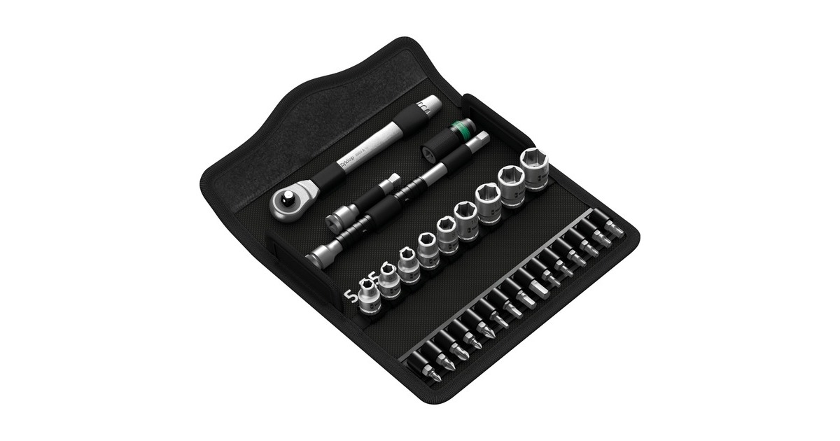 Wera Zyklop Metal-Knarrensatz 8100 SA 7, Werkzeug-Set(Knarre mit Durchsteckvierkant)