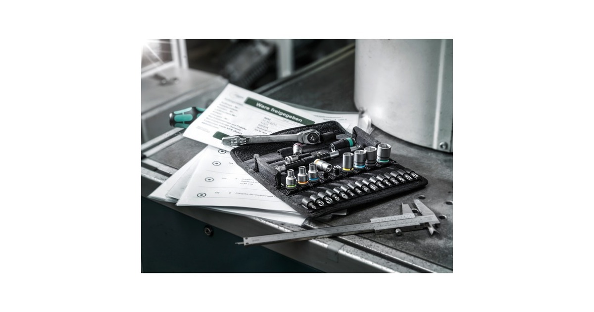 Wera Zyklop Metal-Knarrensatz 8100 SA 7, Werkzeug-Set(Knarre mit Durchsteckvierkant)