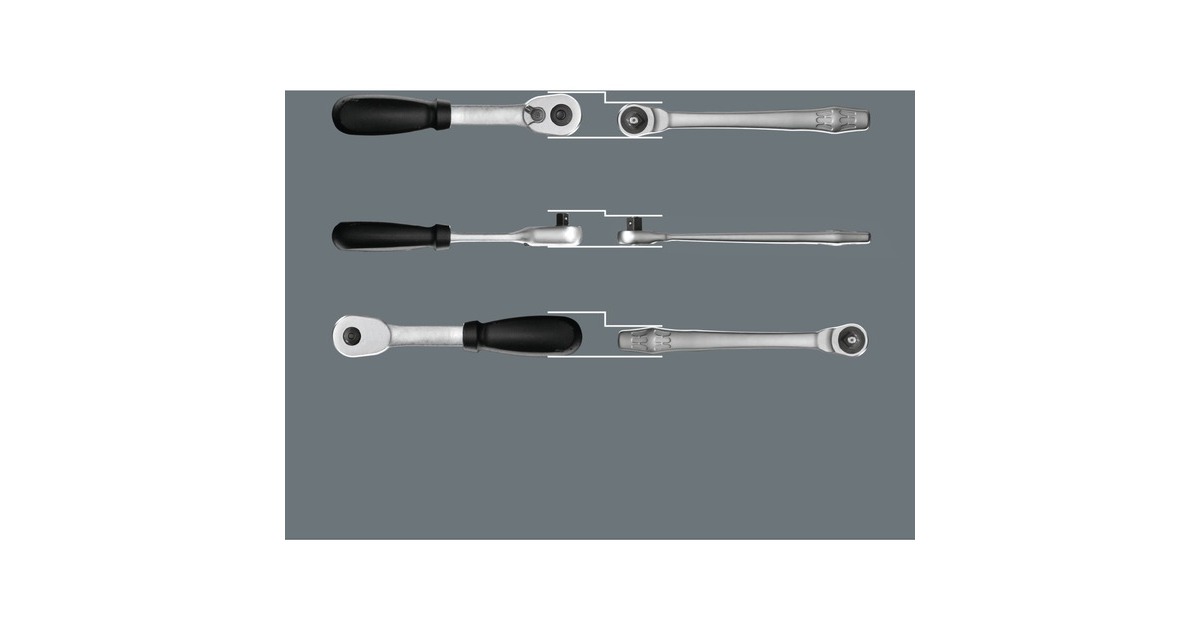 Wera Zyklop Metal-Knarrensatz 8100 SA 7, Werkzeug-Set(Knarre mit Durchsteckvierkant)