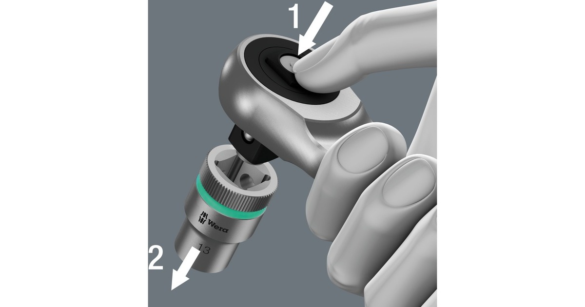 Wera Zyklop Metal-Knarrensatz 8100 SC 7, Werkzeug-Set(Knarre mit Durchsteckvierkant, 1/2