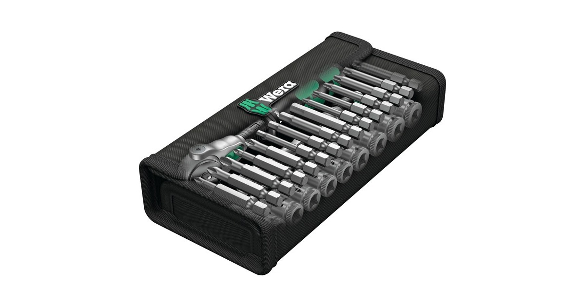 Wera Zyklop Speed-Knarrensatz 8100 SA 6, Werkzeug-Set(Speed-Knarre mit schwenkbarem Kopf, 1/4