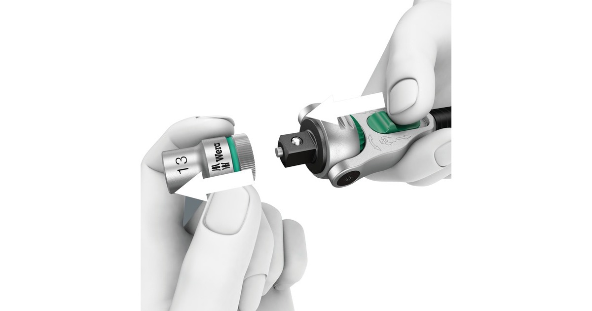 Wera Zyklop Speed-Knarrensatz 8100 SA 6, Werkzeug-Set(Speed-Knarre mit schwenkbarem Kopf, 1/4