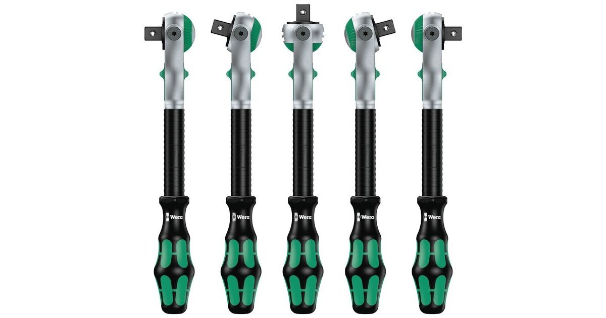 Wera Zyklop Speed-Knarrensatz 8100 SA 6, Werkzeug-Set(Speed-Knarre mit schwenkbarem Kopf, 1/4