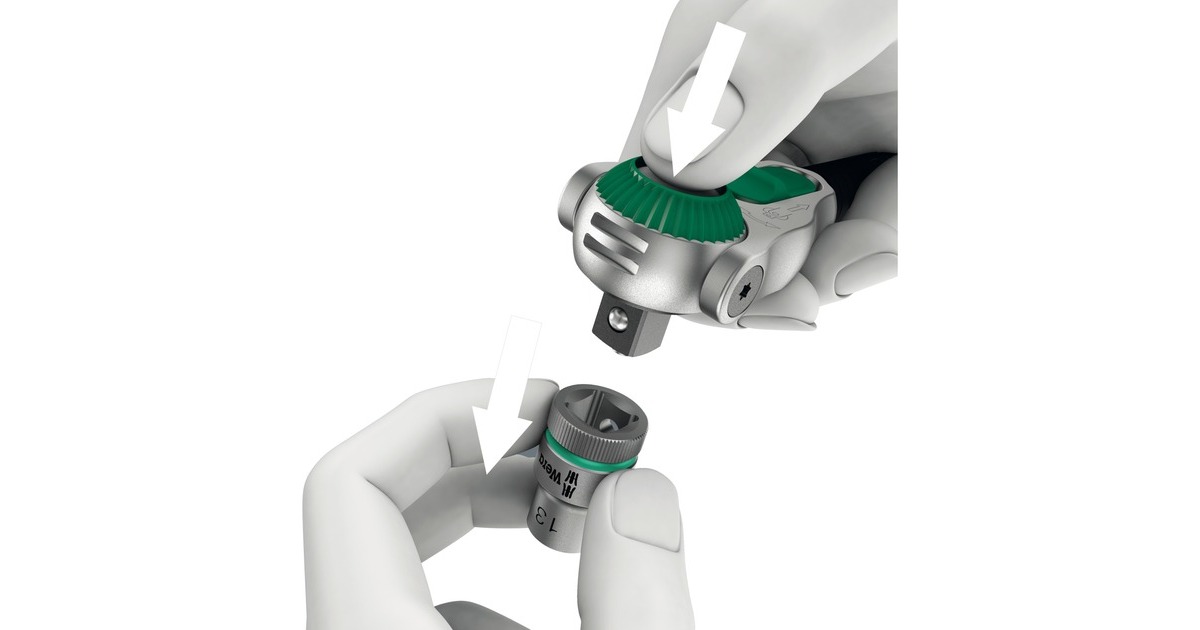 Wera Zyklop Speed-Knarrensatz 8100 SA 6, Werkzeug-Set(Speed-Knarre mit schwenkbarem Kopf, 1/4