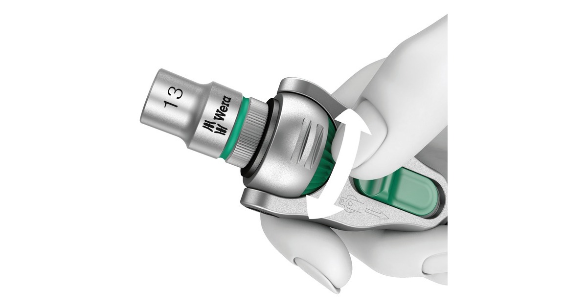 Wera Zyklop Speed-Knarrensatz 8100 SA 6, Werkzeug-Set(Speed-Knarre mit schwenkbarem Kopf, 1/4