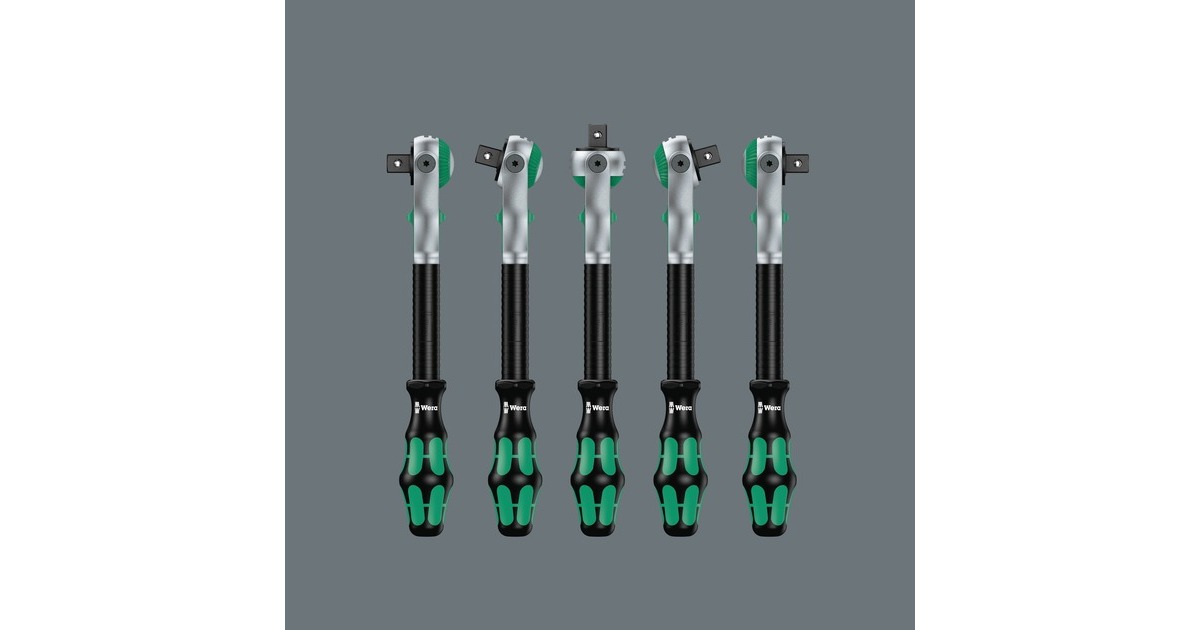 Wera Zyklop Speed-Knarrensatz 8100 SC 2, 37-teilig, Werkzeug-Set(schwarz/grün, Speed-Knarre mit schwenkbarem Kopf, 1/2