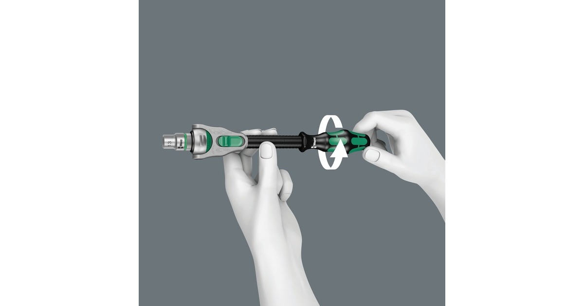 Wera Zyklop Speed-Knarrensatz 8100 SC 2, 37-teilig, Werkzeug-Set(schwarz/grün, Speed-Knarre mit schwenkbarem Kopf, 1/2