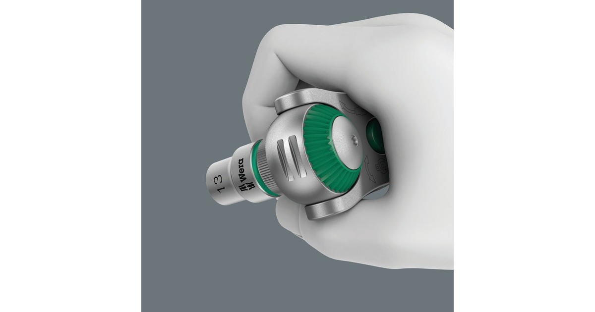 Wera Zyklop Speed-Knarrensatz 8100 SC 2, 37-teilig, Werkzeug-Set(schwarz/grün, Speed-Knarre mit schwenkbarem Kopf, 1/2