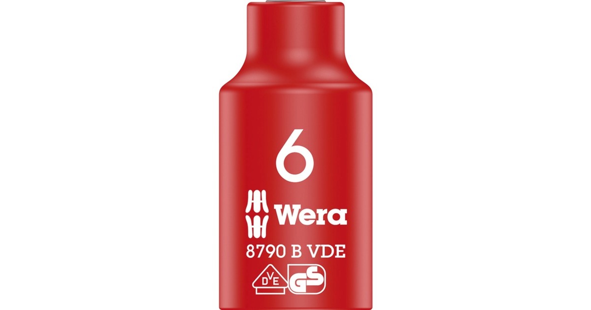 Wera Zyklop-Steckschlüssel-Einsatz 8790 B VDE, 6mm, 3/8"(rot/gelb, isoliert bis 1.000 Volt) Wera Zyklop-Steckschlüssel-Einsatz 8790 B VDE, 6mm, 3/8"(rot/gelb, isoliert bis 1.000 Volt)