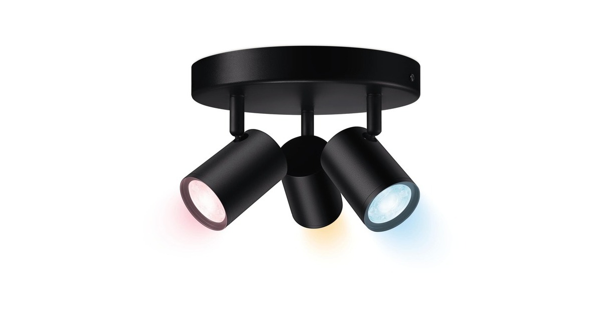 WiZ IMAGEO 3x einstellbarer Spot runde Platte, LED-Leuchte(schwarz)
