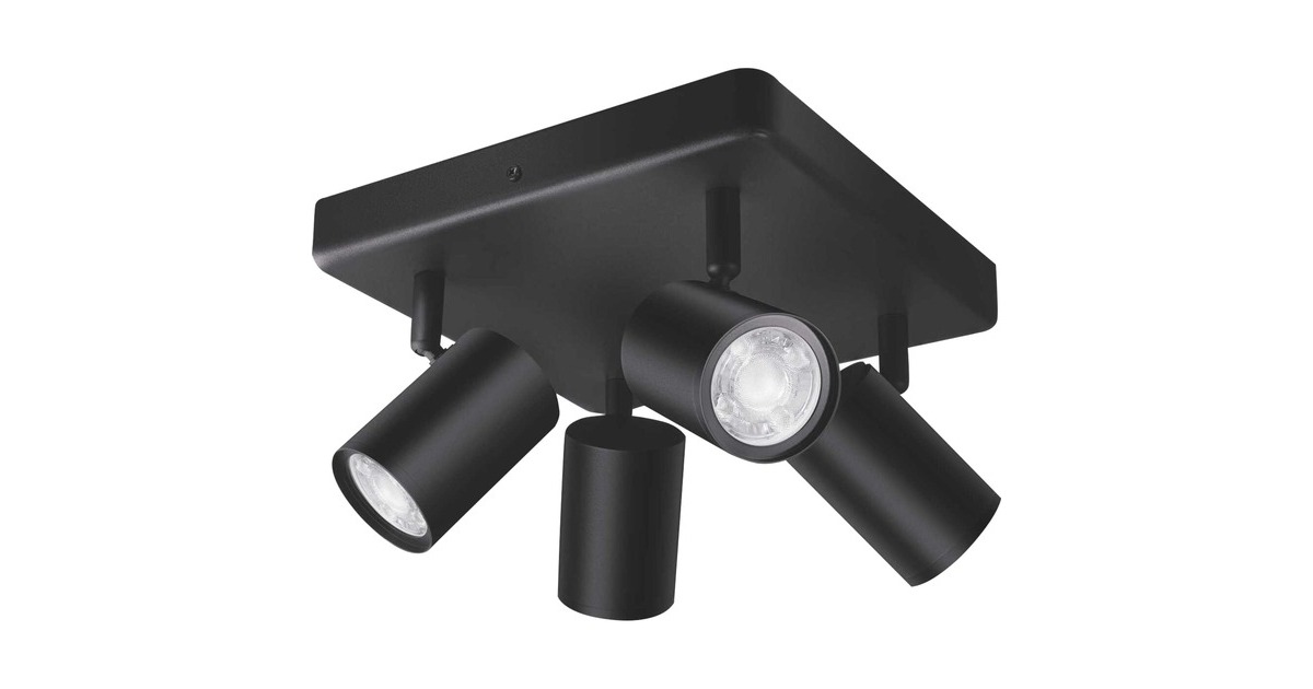 WiZ IMAGEO 4x einstellbarer Spot quadratische Platte, LED-Leuchte(schwarz)