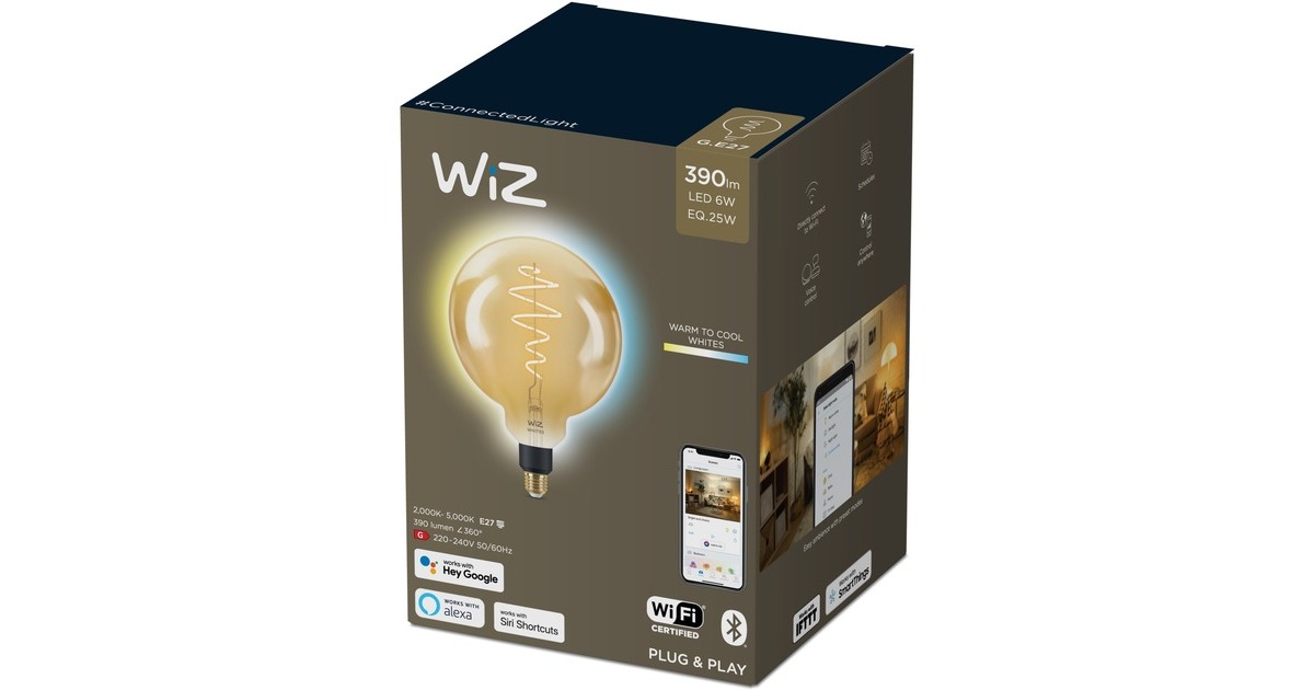 WiZ Whites LED-Lampe Filament Amber G200 E27(ersetzt 25 Watt)