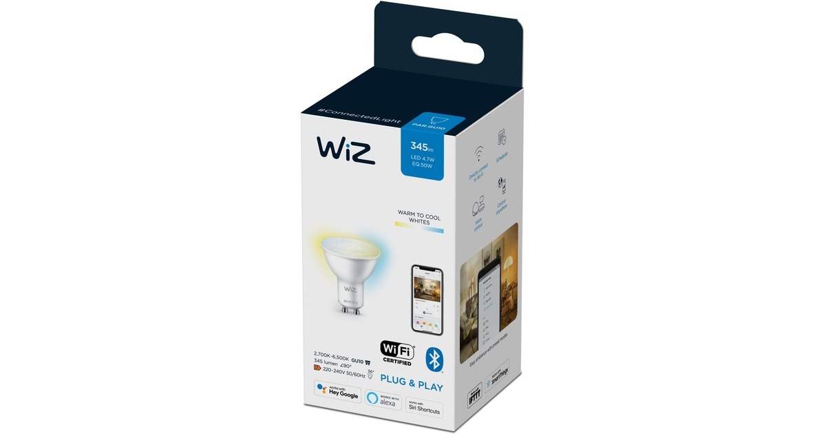 WiZ Whites LED-Spot PAR16 GU10, LED-Lampe(ersetzt 50 Watt)