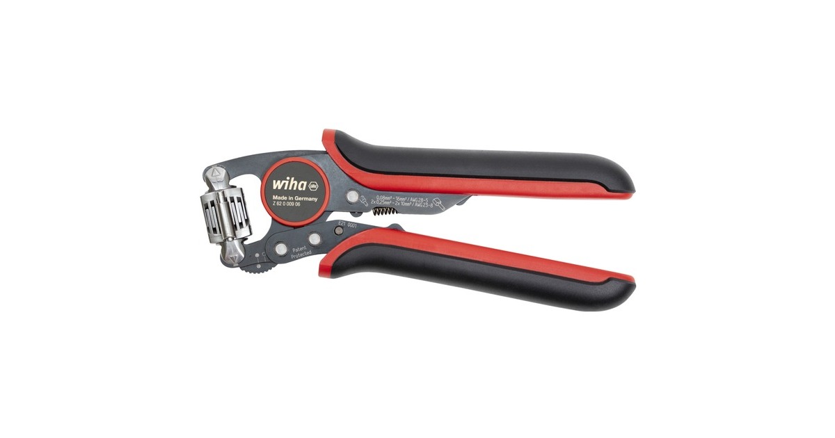 Wiha Crimpwerkzeug automatisch, Crimpzange(schwarz/rot, 0,08 bis 16mm²)