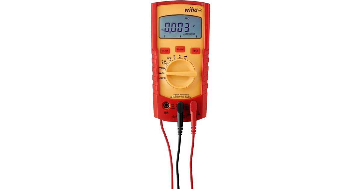 Wiha Digitales Multimeter 45215, bis 1.000 V AC, CAT IV, Messgerät(rot/gelb)
