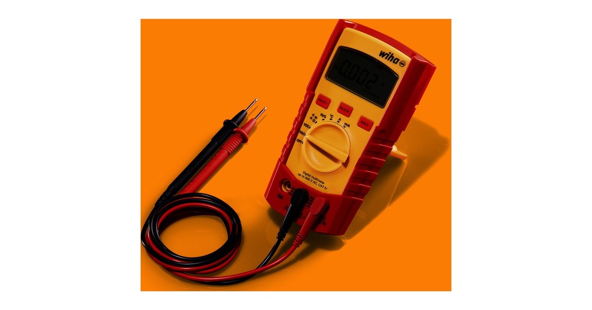 Wiha Digitales Multimeter 45218, bis 600 V AC, CAT IV, Messgerät(rot/gelb)