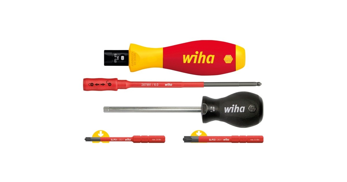Wiha Drehmoment-Schraubendreher Set TorqueVario-S electric(rot/gelb, 5-teilig, 1 - 5Nm) Wiha Drehmoment-Schraubendreher Set TorqueVario-S electric(rot/gelb, 5-teilig, 1 - 5Nm)