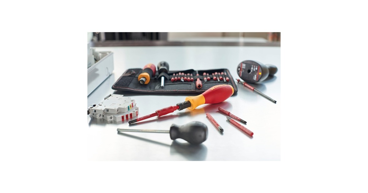 Wiha Drehmoment-Schraubendreher Set TorqueVario-S electric(rot/gelb, 5-teilig, 1 - 5Nm)