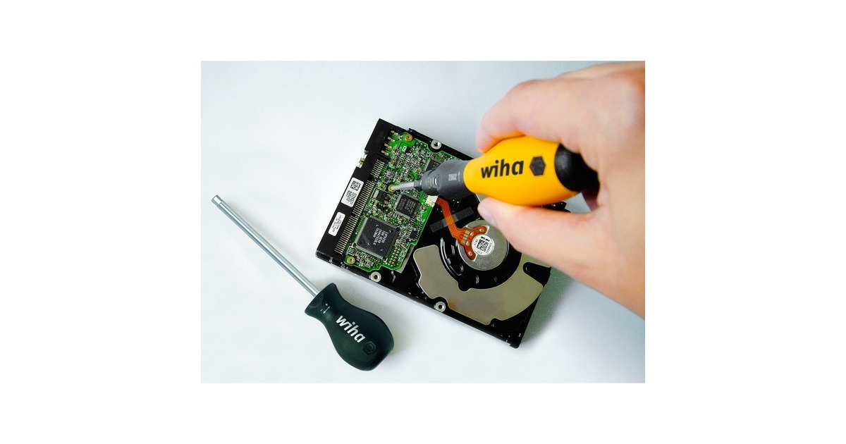 Wiha Drehmoment-Schraubendreher TorqueVario-S ESD(schwarz/gelb, 2-teilig, 0,1 - 0,6Nm)