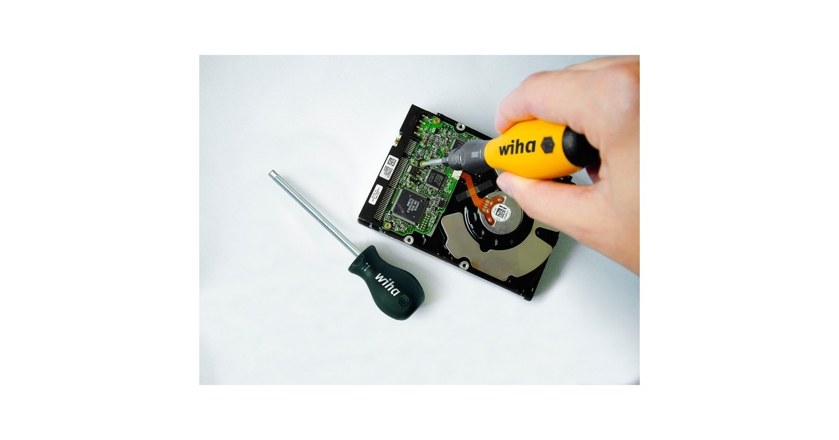 Wiha Drehmoment-Schraubendreher TorqueVario-S ESD(schwarz/gelb, 2-teilig, 0,8 - 5Nm)