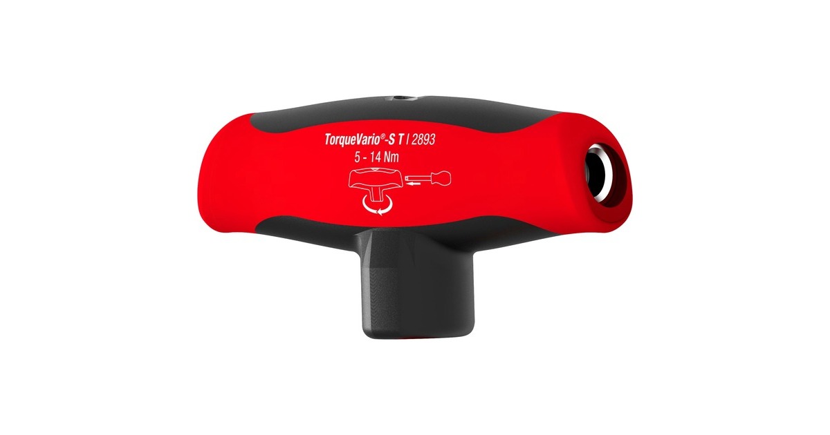 Wiha Drehmoment-Schraubendreher mit Quergriff Set TorqueVario-S T(schwarz/rot, 12-teilig, 5 bis 14 Nm)