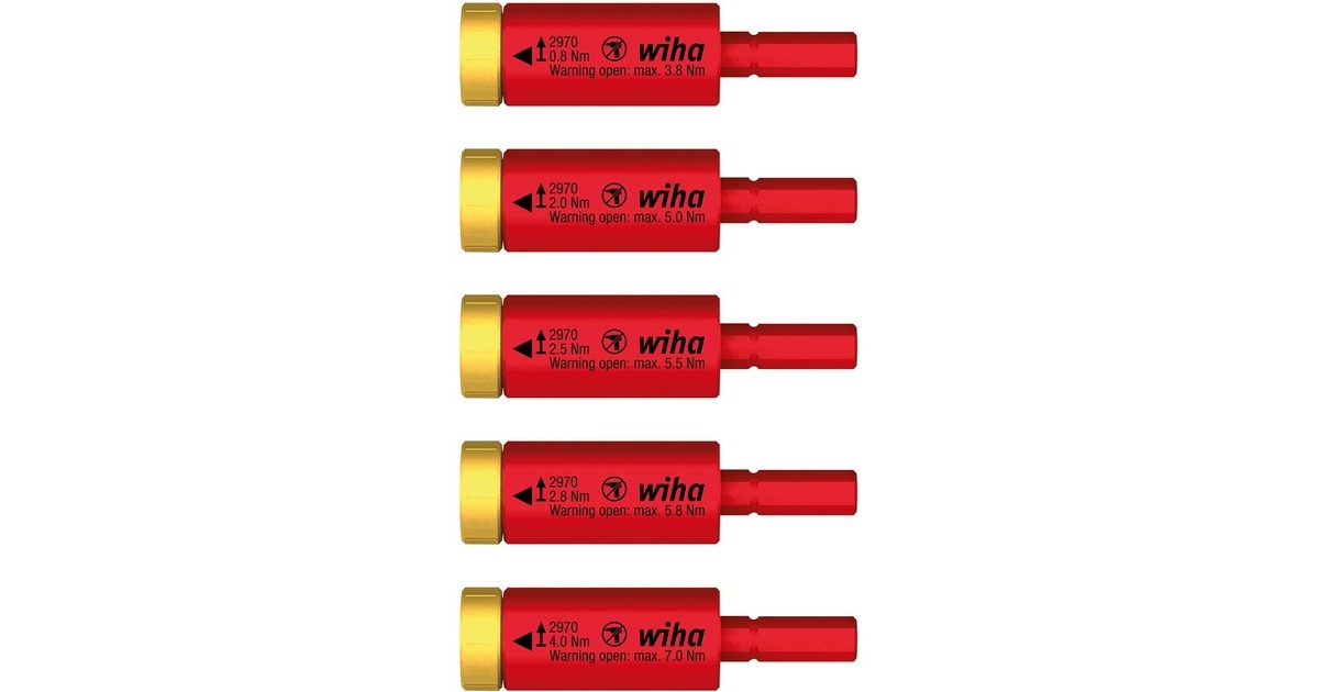 Wiha Drehmoment-Set easyTorque Adapter electric(rot/gelb, 5-teilig)