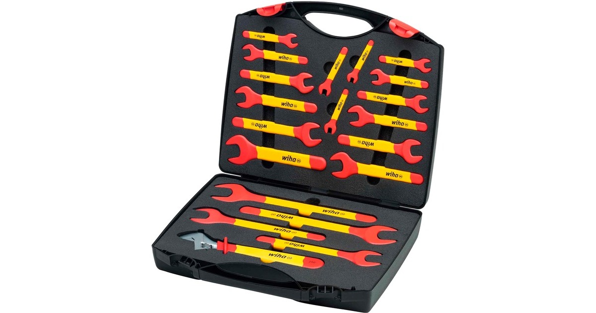 Wiha Einmaul-Gabelschlüssel Set isoliert, 6-32mm, Schraubenschlüssel(rot/gelb, 21-teilig) Wiha Einmaul-Gabelschlüssel Set isoliert, 6-32mm, Schraubenschlüssel(rot/gelb, 21-teilig)