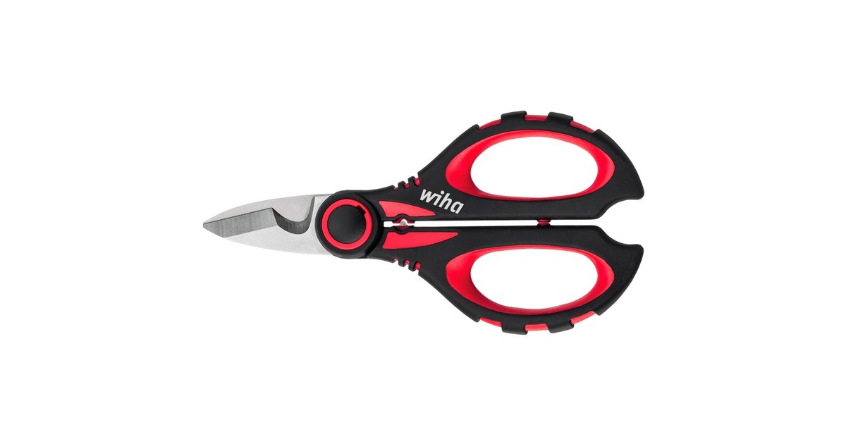 Wiha Elektrikerschere(schwarz/rot, mit Crimpfunktion)