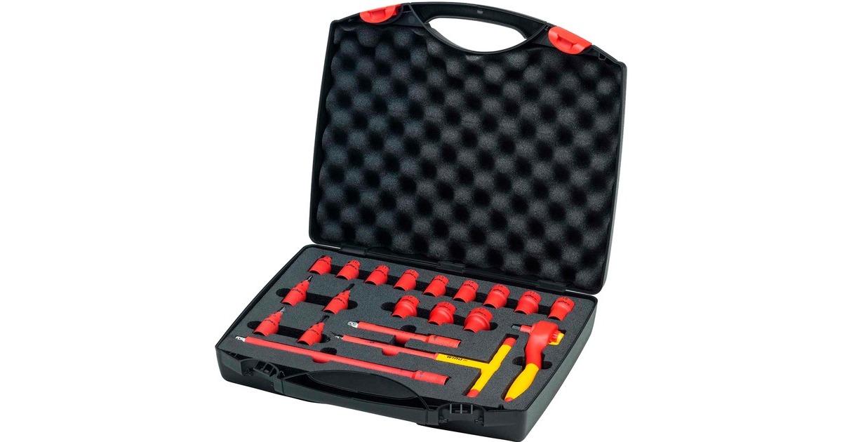 Wiha Ratschenschlüssel-Set isoliert, 3/8", Steckschlüssel(rot/gelb, 21-teilig) Wiha Ratschenschlüssel-Set isoliert, 3/8", Steckschlüssel(rot/gelb, 21-teilig)