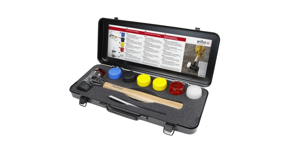 Wiha Schonhammer-Set Safety, 8-teilig(schwarz/holz, Ø 40mm)
