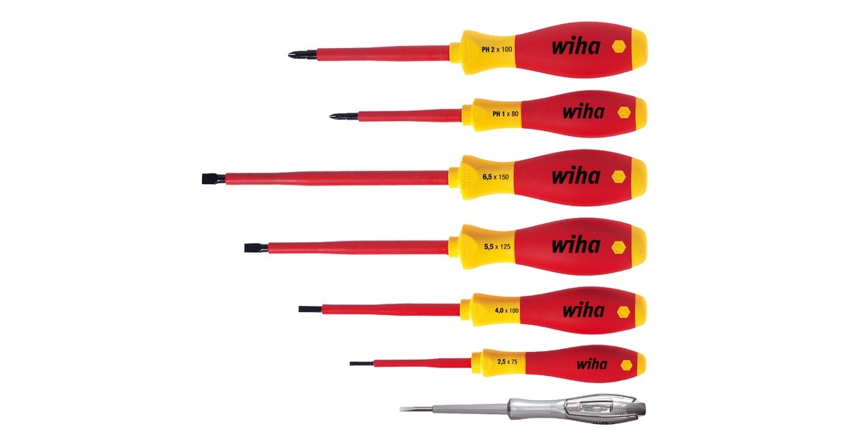 Wiha Schraubendreher-Set SoftFinish electric, 7-teilig(rot/gelb)