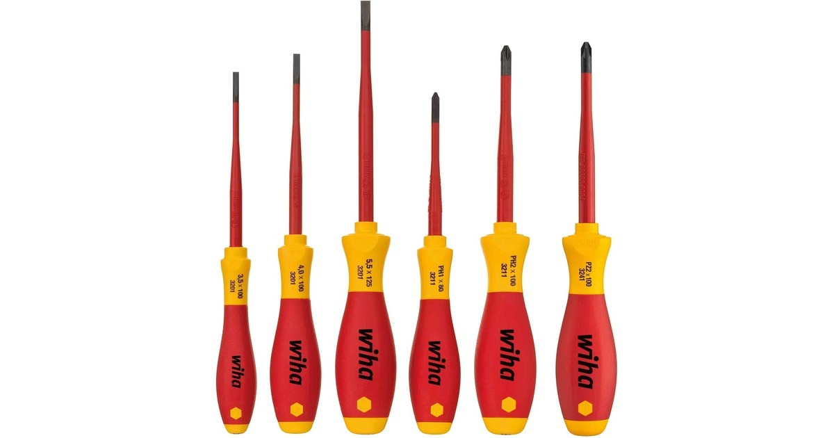 Wiha Schraubendreher-Set SoftFinish electric slimFix, 6-teilig(rot/gelb)