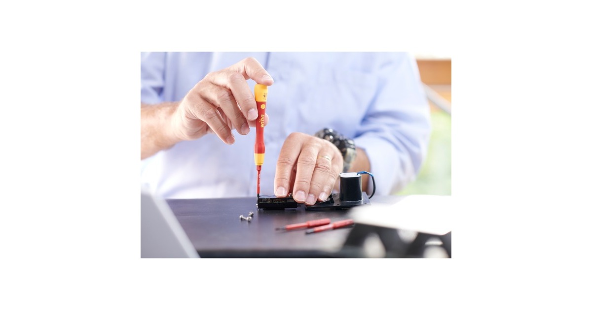 Wiha Schraubendreher mit Bithalter-Set PicoFinish electric slimVario(rot/gelb, 4-teilig, mit slimBits)