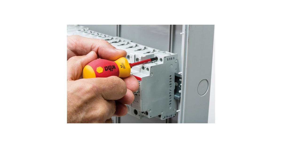 Wiha Schraubendreher mit Bithalter-Set SoftFinish electric slimVario, 4-teilig(rot/gelb, Stubby mit slimBits)