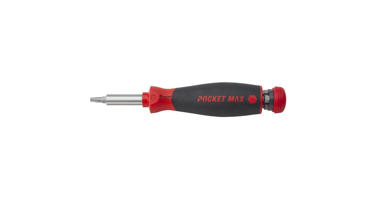 Wiha Schraubendreher mit Bitmagazin PocketMax magnetisch(schwarz/rot, 9-teilig)