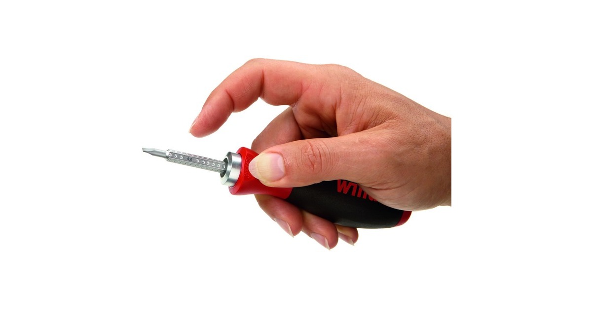 Wiha Schraubendreher mit Wechselklingen-Set SYSTEM 6(schwarz/rot, 12-teilig, mit Rolltasche)