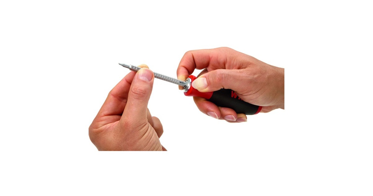 Wiha Schraubendreher mit Wechselklingen-Set SYSTEM 6(schwarz/rot, 12-teilig, mit Rolltasche)