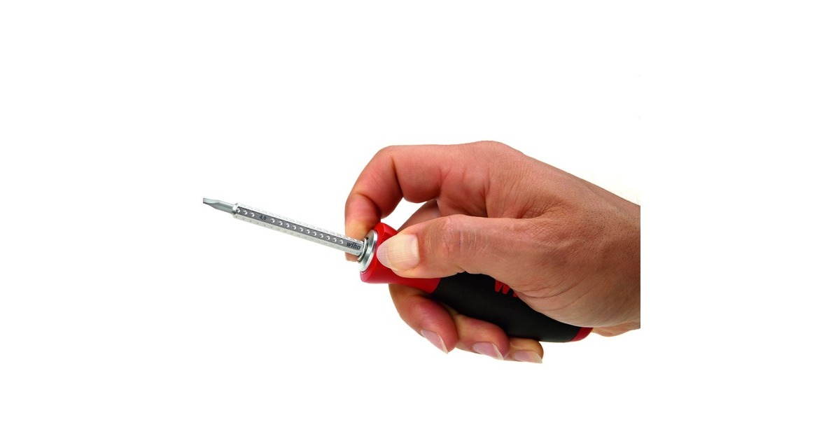 Wiha Schraubendreher mit Wechselklingen-Set SYSTEM 6(schwarz/rot, 12-teilig, mit Rolltasche)