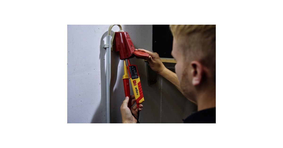Wiha Spannungs- und Durchgangsprüfer 45216, Messgerät(rot/gelb, 12 - 1.000 V AC)
