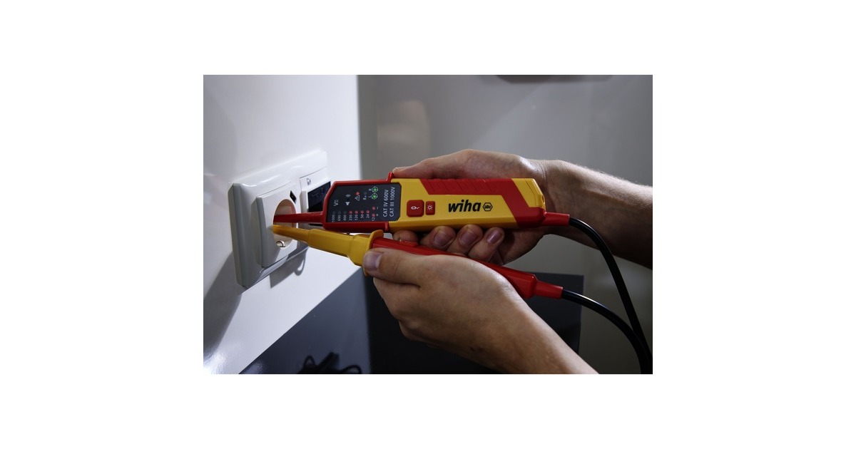 Wiha Spannungs- und Durchgangsprüfer 45216, Messgerät(rot/gelb, 12 - 1.000 V AC)